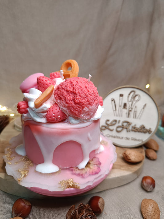 🎂Bougie Gâteau 🩷Rose Framboise 🩷