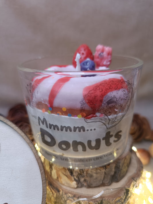 Bougie "Donuts Fruits rouges "